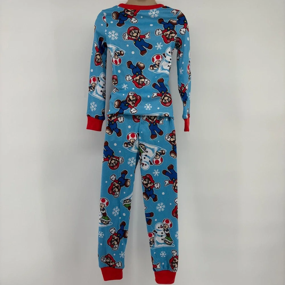 Super Mario Bros Pajamas Set Size 4T Toddler Kids Snowman‎ Nintendo Soft